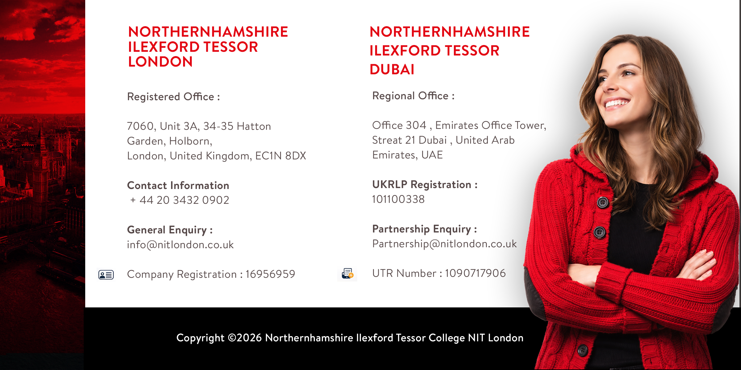 Northernhamshire Ilexford Tessor (NIT) College of Technology London Footer